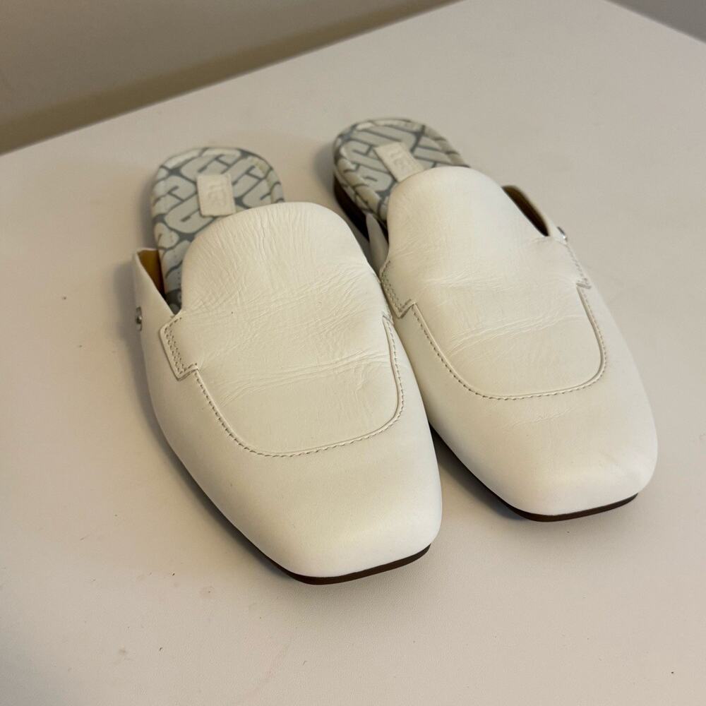 UGG Janaya Mule Shoes 7 White Leather 1125052 Slip On Minimalist Classic Comfort - Picture 5 of 6